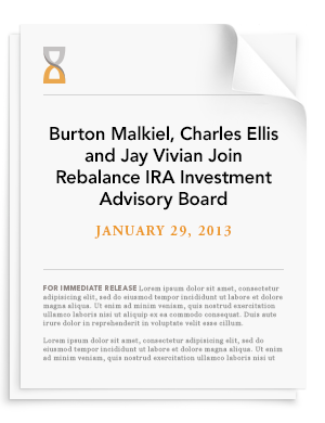 Burton Malkiel, Charles Ellis and Jay Vivian Join Rebalance IRA Investment Committee