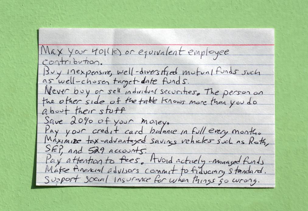 All you need to know about retirement investing fits on an index card