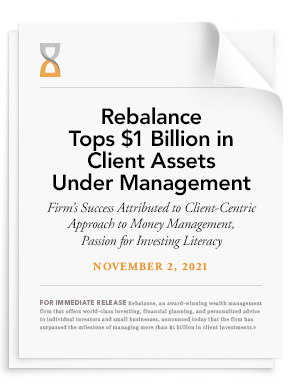 Rebalance Tops $1 Billion in Client Assets Under Management